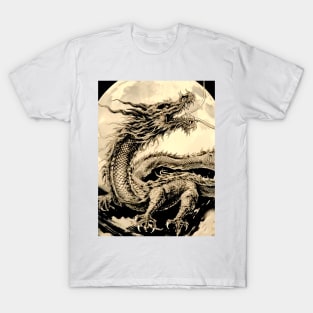 Chinese Dragon and Full Moon: Chinese New Year, Year of the Dragon T-Shirt